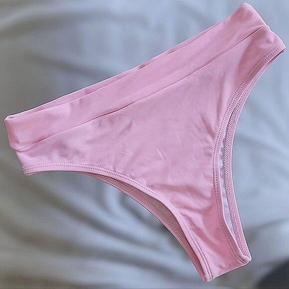 Zaful pastel pink high rise bikini bottoms - Picture 4 of 8